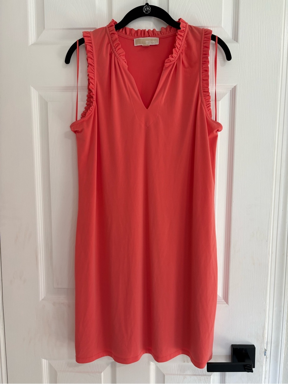 MICHAEL Michael Kors Coral Ruffle-Trim V-Neck Dress